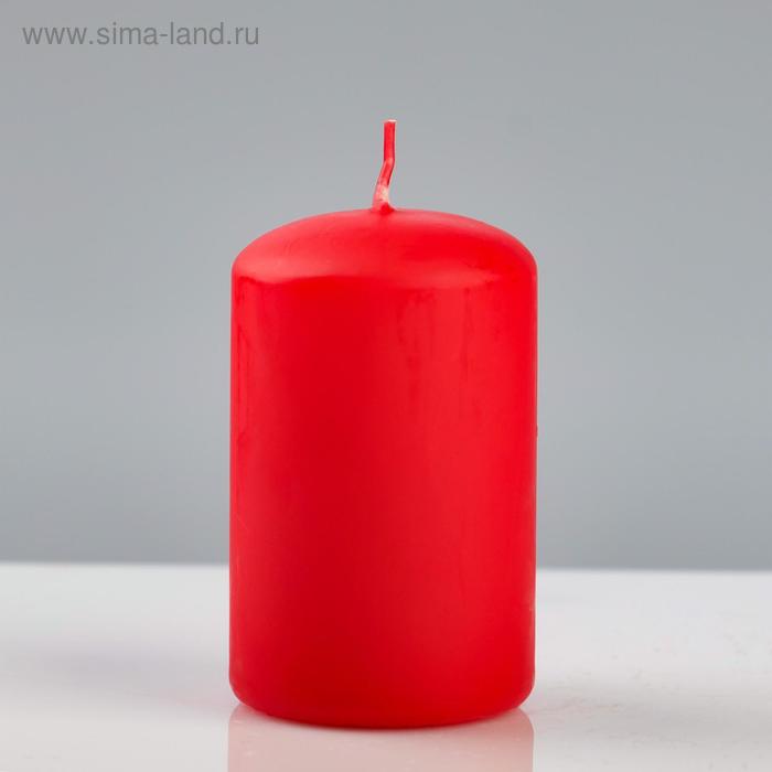 Свеча - цилиндр "Колор", 5×8 см, красный - Фото 1