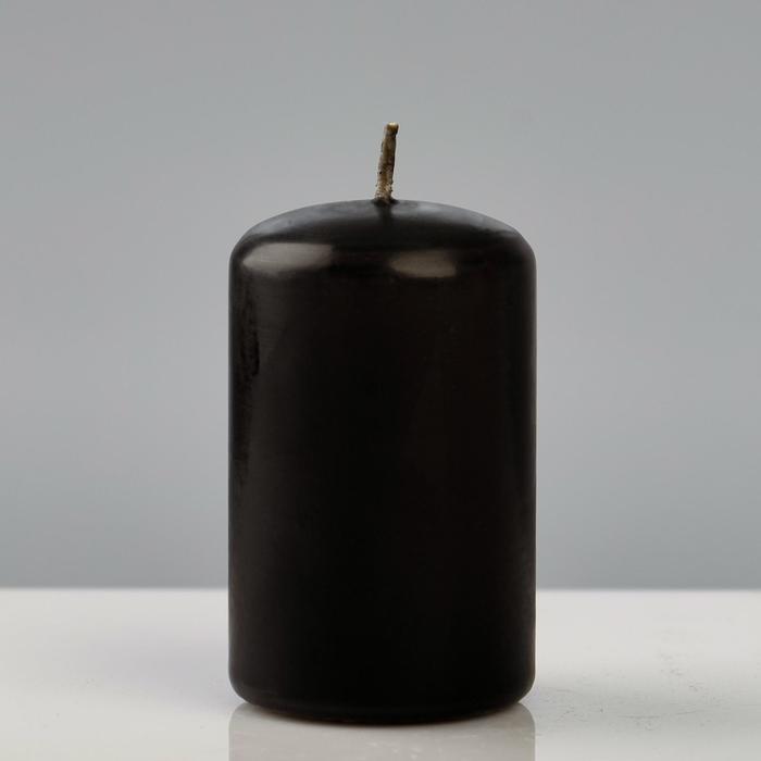 Свеча - цилиндр "Колор", 5×8 см, чёрный - Фото 1
