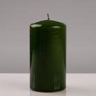 Свеча - цилиндр лакированная, 7×13 см, зелёная - фото 9076854