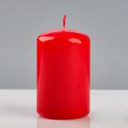 Свеча - цилиндр лакированная, 5×8 см, красная - Фото 1