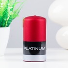 Свеча - цилиндр лакированная, "Platinum", 6×11,5 см, красный матовый металлик - фото 9076858