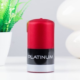 Свеча - цилиндр лакированная, "Platinum", 6×11,5 см, красный матовый металлик