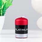 Свеча - цилиндр лакированная, "Platinum", 5×8 см, красный матовый металлик - Фото 3