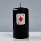 Свеча - цилиндр "Покер", 6×11,5 см, чёрный - Фото 1