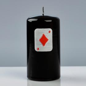 Свеча - цилиндр "Покер", 6×11,5 см, чёрный