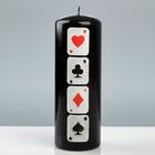 Свеча - цилиндр "Покер", 7×20 см, чёрный - фото 9076985