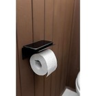 Держатель для туалетной бумаги с полочкой 6,5×16×11,5 см, цвет чёрный - фото 6336475