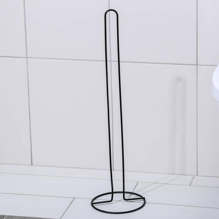 Держатель для рулонов туалетной бумаги Доляна, 50×15×15 см, цвет чёрный - фото 1898349854