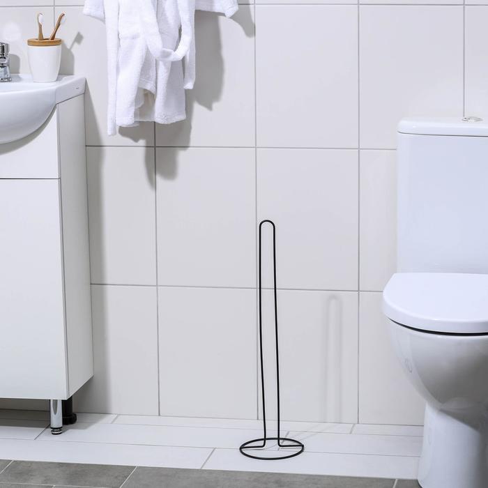 Держатель для рулонов туалетной бумаги Доляна, 50×15×15 см, цвет чёрный - фото 1898349855