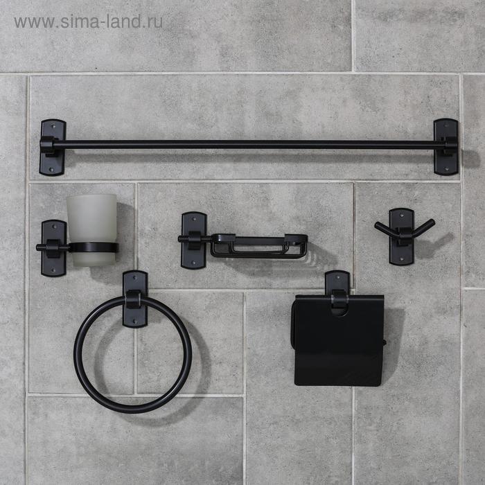 Набор для ванной комнаты «Лофт», 6 предметов, цвет чёрный - Фото 1