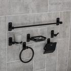 Набор для ванной комнаты «Лофт», 6 предметов, цвет чёрный - фото 8499779