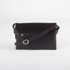 Сумка-мессенджер, замша, 5 отдела на клапане, длинный ремень, цвет чёрный - Фото 2