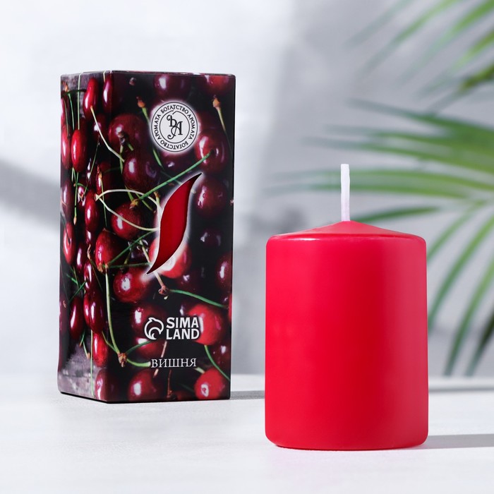 Свеча ароматическая «Вишня», 4×6 см, в коробке - Фото 1