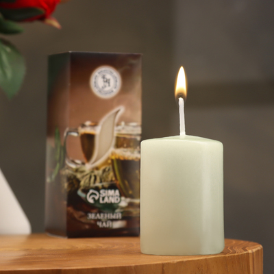 Свеча ароматическая «Зеленый чай», 4×6 см, в коробке