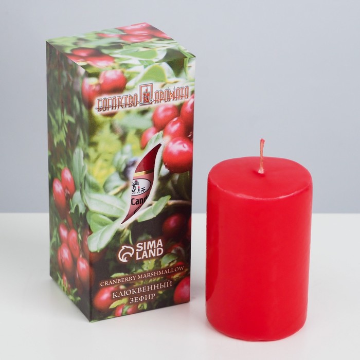 Свеча ароматическая "Клюквенный зефир", 4×6 см, в коробке - Фото 1