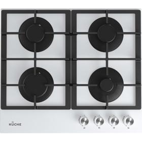 

Варочная поверхность Kuche GGH 640 WF, газовая, 4 конфорки, 56х49, белая