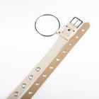 Ремень женский, ширина 2,5 см, люверсы, пряжка металл, цвет бежевый - Фото 3