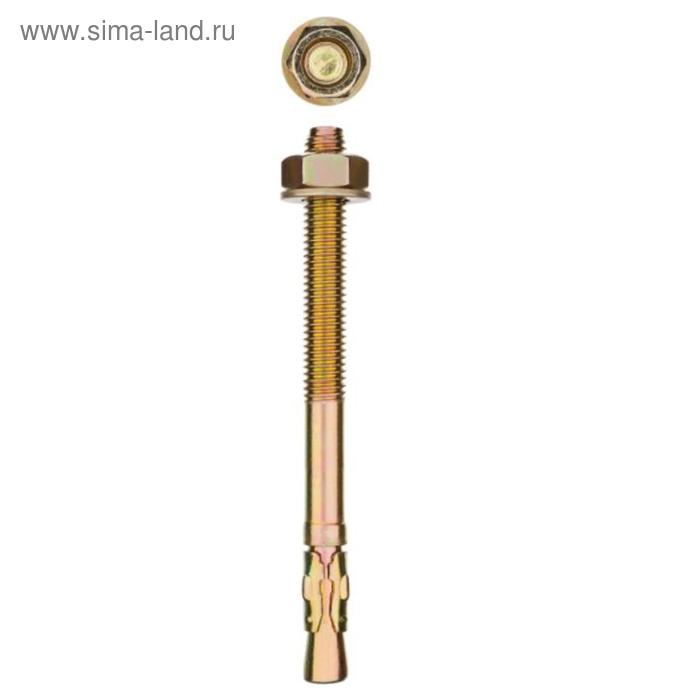 Анкер ЗУБР, клиновой, желтопассивированный, 12x100 мм, 25 шт - Фото 1