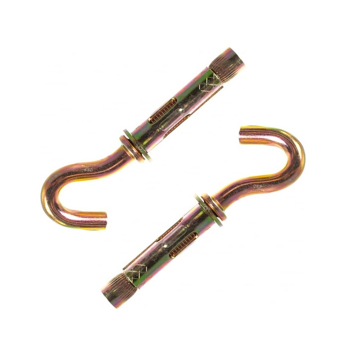 Анкерный болт ЗУБР, с крюком, желтопассивированный, 10×50 мм, 40 шт. - Фото 1