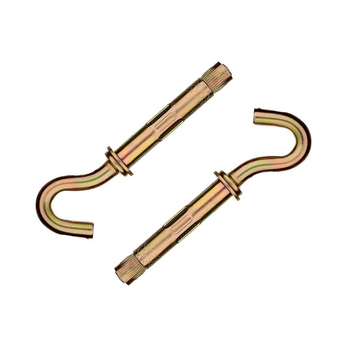 Анкерный болт ЗУБР, с крюком, желтопассивированный, 10×60 мм, 40 шт. - Фото 1