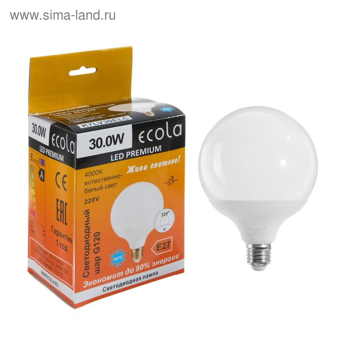 Лампа светодиодная Ecola globe Premium "шар", G45, 30 Вт, Е27, 4000 К, 320°, 220 В, 170х120 - Фото 1