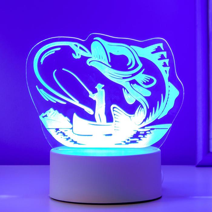 Светильник "Рыбак" LED RGB от сети 9,5х13,5х15 см RISALUX - фото 1888015045