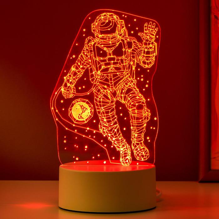 Светильник "Космонавт" LED RGB от сети 9,5х10х21 см RISALUX - фото 1888015052