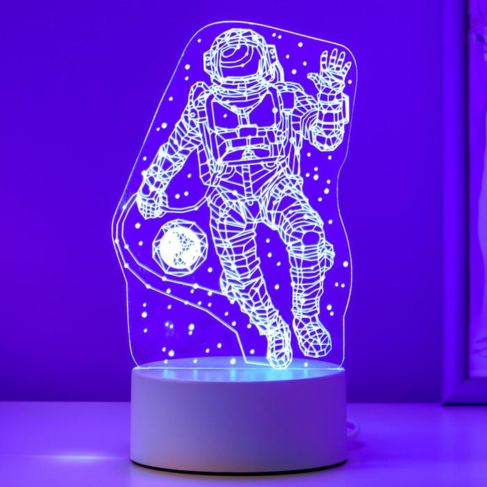 Светильник "Космонавт" LED RGB от сети 9,5х10х21 см RISALUX - фото 1888015053