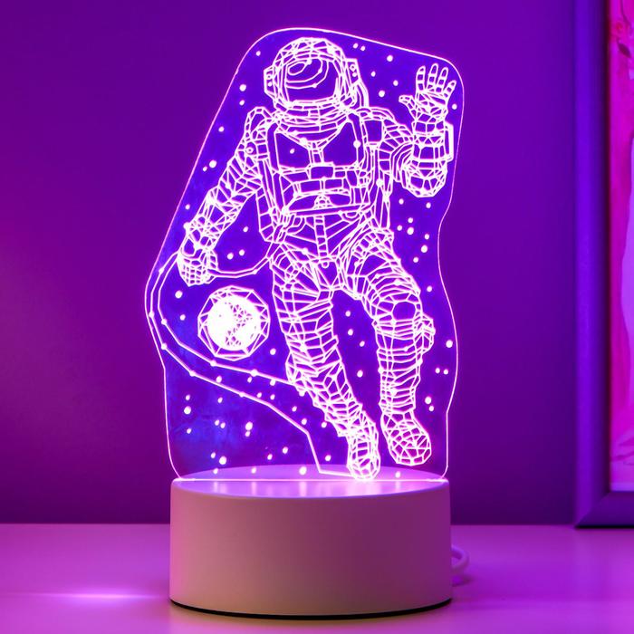 Светильник "Космонавт" LED RGB от сети 9,5х10х21 см RISALUX - фото 1888015054