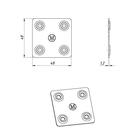 Пластина крепёжная ТУНДРА krep, 48х48х1.2 мм, цинк, в упаковке 1 шт. - фото 21132124