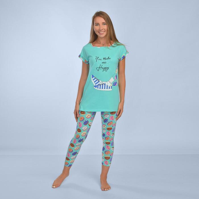 Комплект женский (леггинсы, футболка) «Иветта» цвет ментоловый, размер 44 - Фото 1