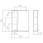 Зеркало - шкаф для ванной комнаты «Айсберг. Волна 55», правый, 157×550×700 мм, цвет белый - Фото 3