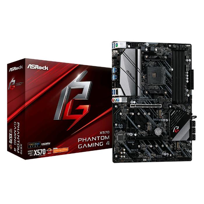 Материнская плата Asrock X570 PHANTOM GAMING 4, AM4, X570, 4xDDR4, HDMI, DP, ATX - фото 51298098