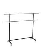 Вешало П-образное c двумя перекладинами 120-183×43×97-190 см, чёрная - Фото 2