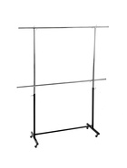 Вешало П-образное c двумя перекладинами 120-183×43×97-190 см, чёрная - Фото 4