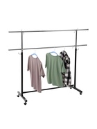 Вешало П-образное c двумя перекладинами 120-183×43×97-190 см, чёрная - Фото 9