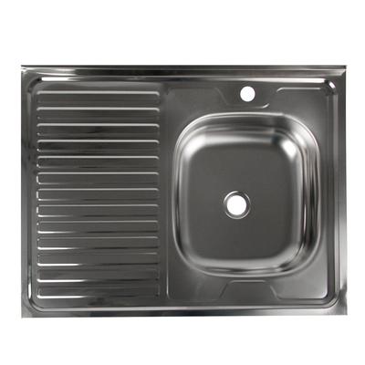 УЦЕНКА Мойка кухонная «Владикс», накладная, без сифона, 80×60 см, правая, нерж. сталь 0.4 мм