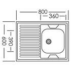 УЦЕНКА Мойка кухонная «Владикс», накладная, без сифона, 80×60 см, правая, нерж. сталь 0.4 мм - Фото 4
