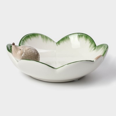 Блюдо керамическое сервировочное «Ёжик», 13.3×13×5.5 см