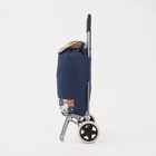 Сумка хозяйственная на тележке на шнуре, цвет синий - фото 8991212
