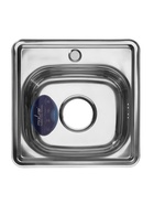 Мойка кухонная MIXLINE 531266, врезная, толщина 0.6 мм, 38×38×15 см, вып. 3 1/2", с сифоном - Фото 1