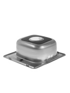 Мойка кухонная MIXLINE 531266, врезная, толщина 0.6 мм, 38×38×15 см, вып. 3 1/2", с сифоном - Фото 2