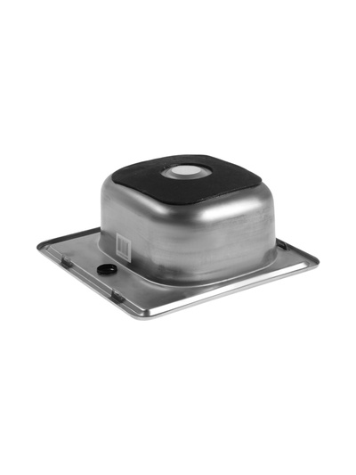 Мойка кухонная MIXLINE 531266, врезная, толщина 0.6 мм, 38×38×15 см, вып. 3 1/2", с сифоном