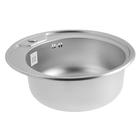 Мойка кухонная MIXLINE 532306, врезная, толщина 0.8 мм, 49×49×18 см, вып. 3 1/2", с сифоном - Фото 2