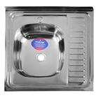 Мойка кухонная MIXLINE 527967, накладная, толщина 0.4 мм, 60×60×16 см, левая, выпуск 1 1/2" - Фото 1