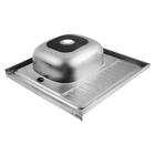 Мойка кухонная MIXLINE 527967, накладная, толщина 0.4 мм, 60×60×16 см, левая, выпуск 1 1/2" - Фото 3