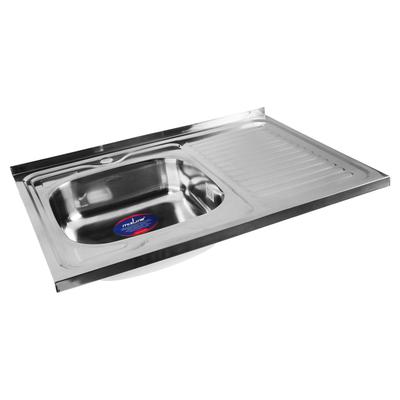 Мойка кухонная MIXLINE 527970, накладная, толщина 0.4 мм, 80×60×16 см, левая, выпуск 1 1/2"