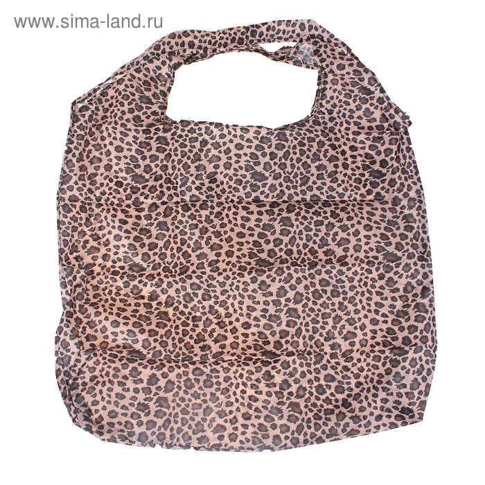 сумка складная Леопард 44*60/11*7см бежевый - Фото 1