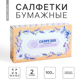 Салфетки бумажные в коробке «Прованс», 100 шт.