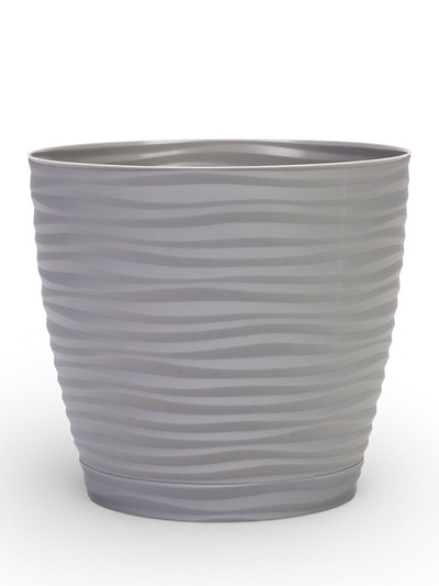 Горшок для цветов с поддоном «Дюна», 5.5 л, пластиковый, серый
